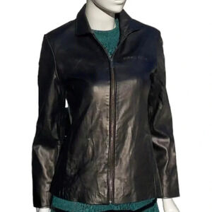 NWT Reed Genuine Leather Black Womens Jacket Small